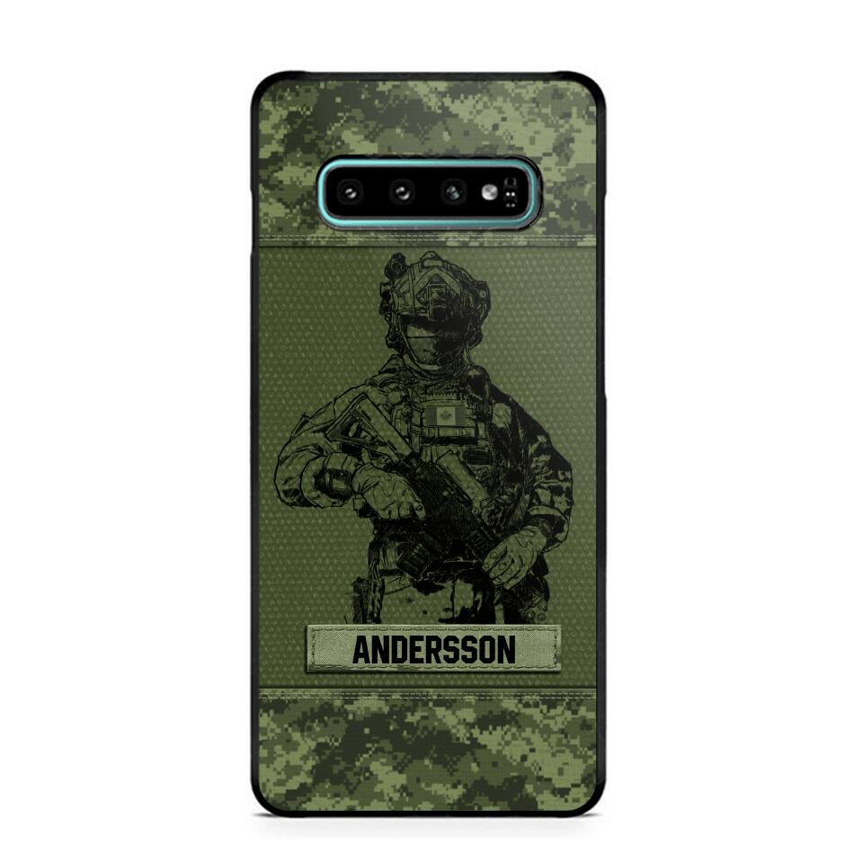 Personalized Canadian Soldier Camo Phone Case Printed 22JUL-HC23