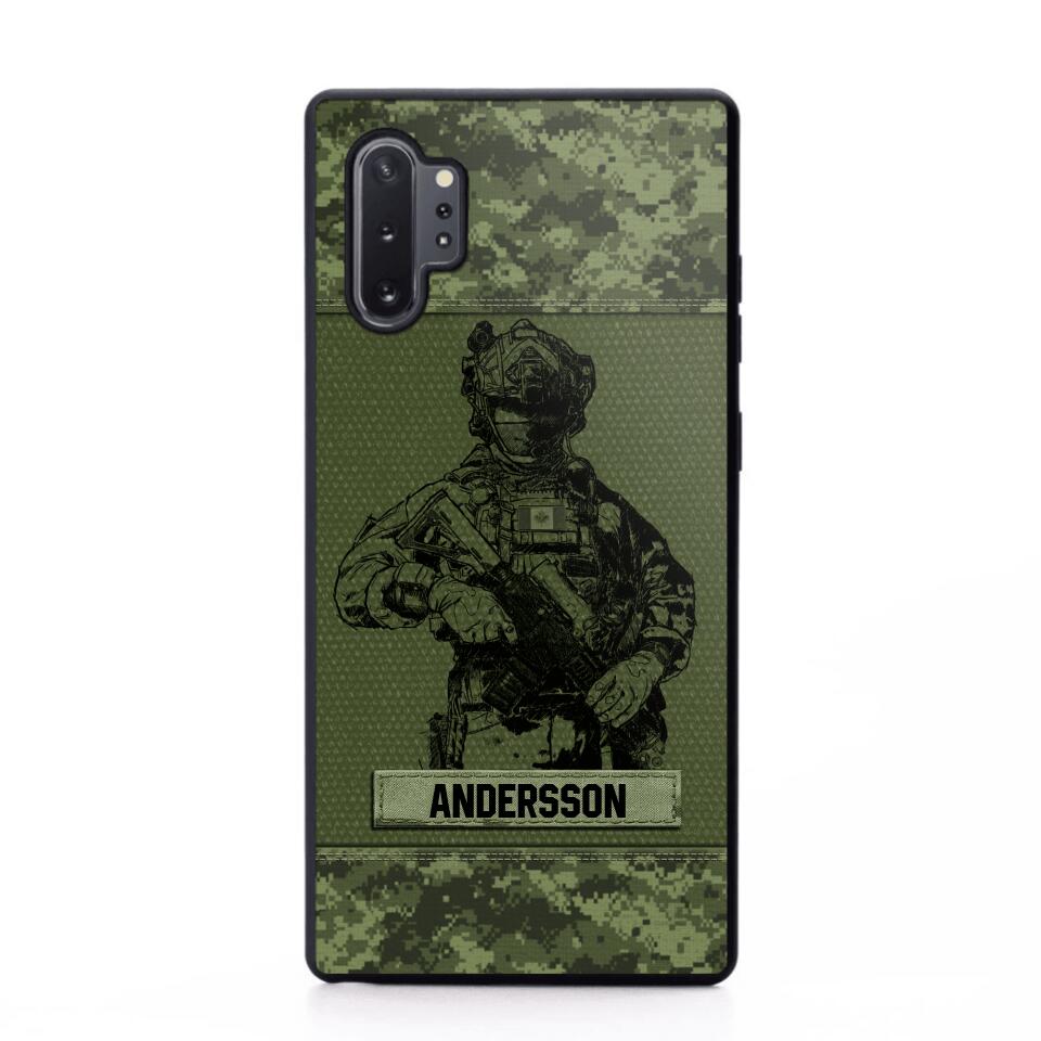 Personalized Canadian Soldier Camo Phone Case Printed 22JUL-HC23