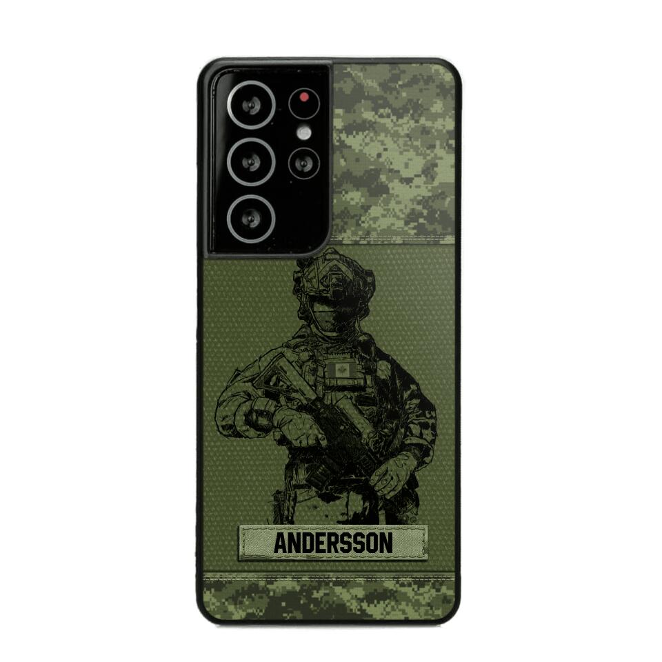 Personalized Canadian Soldier Camo Phone Case Printed 22JUL-HC23