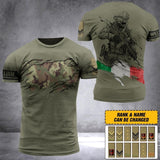 DH Personalized Italian Veterans/Soldier Tshirt 3D Printed DT2306