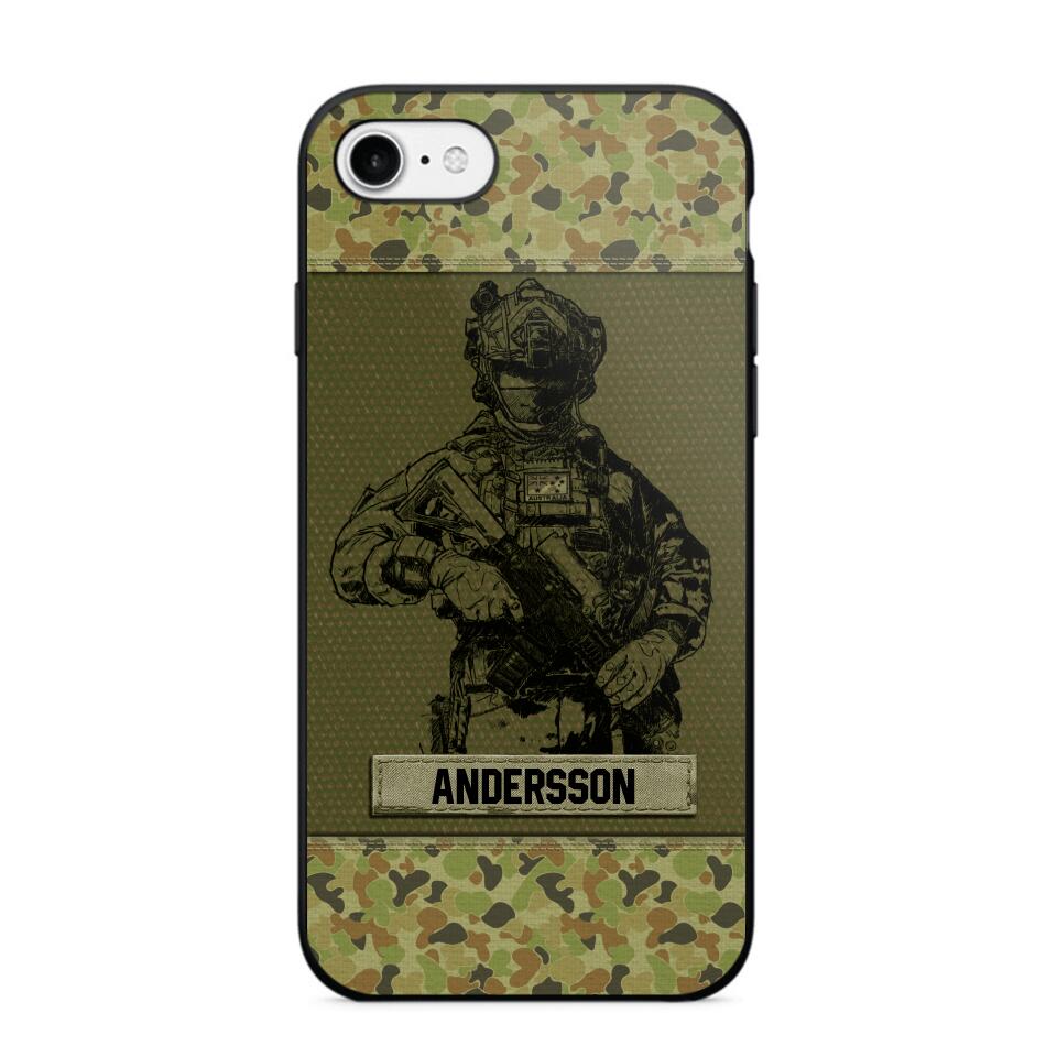 Personalized Australian Soldier Camo Phone Case Printed 22JUL-HC23