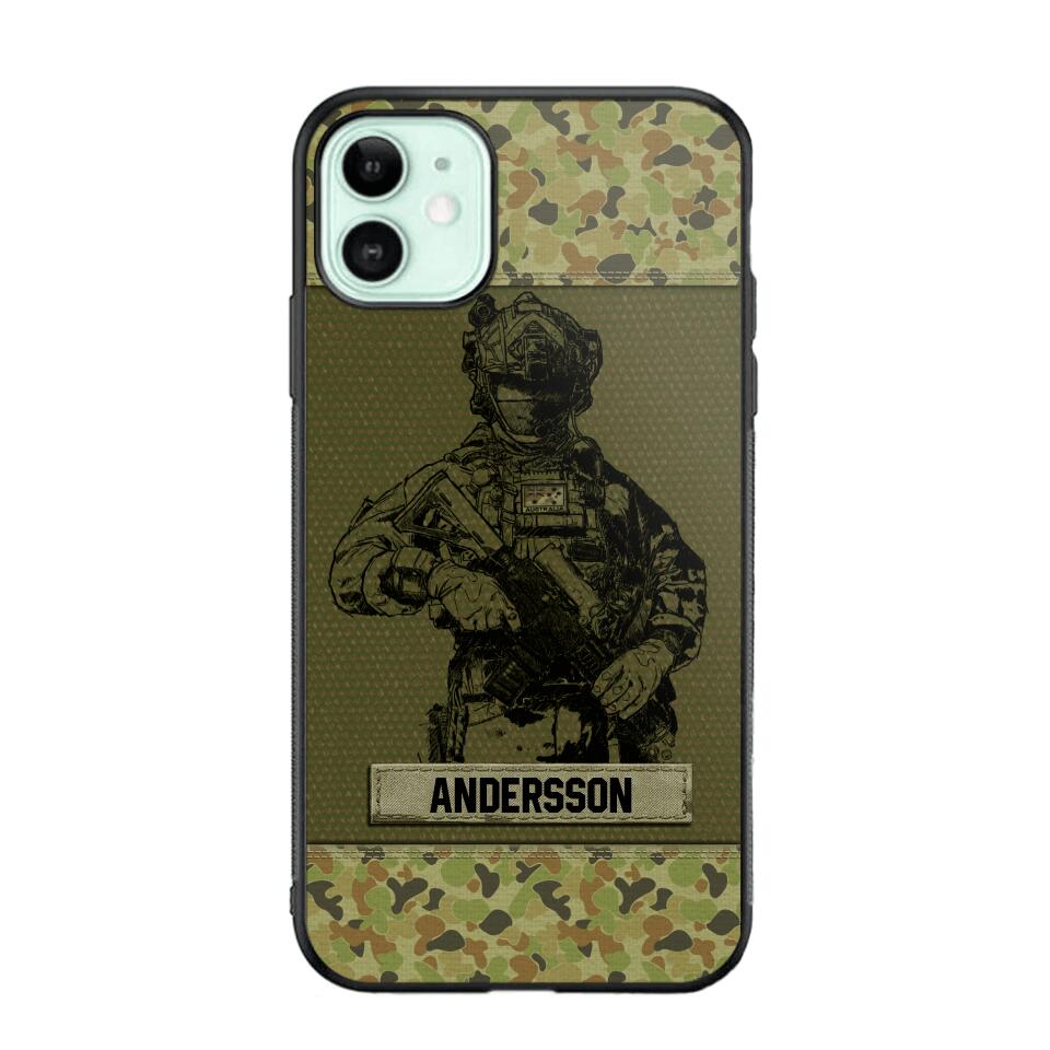 Personalized Australian Soldier Camo Phone Case Printed 22JUL-HC23
