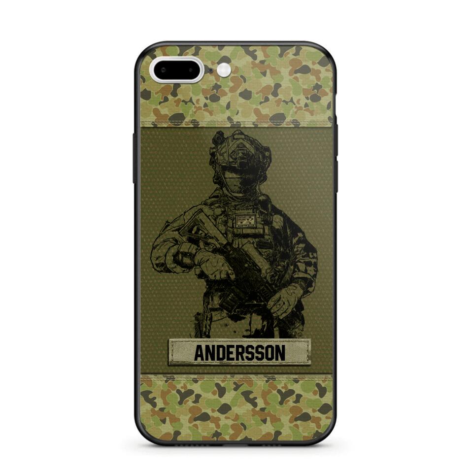 Personalized Australian Soldier Camo Phone Case Printed 22JUL-HC23