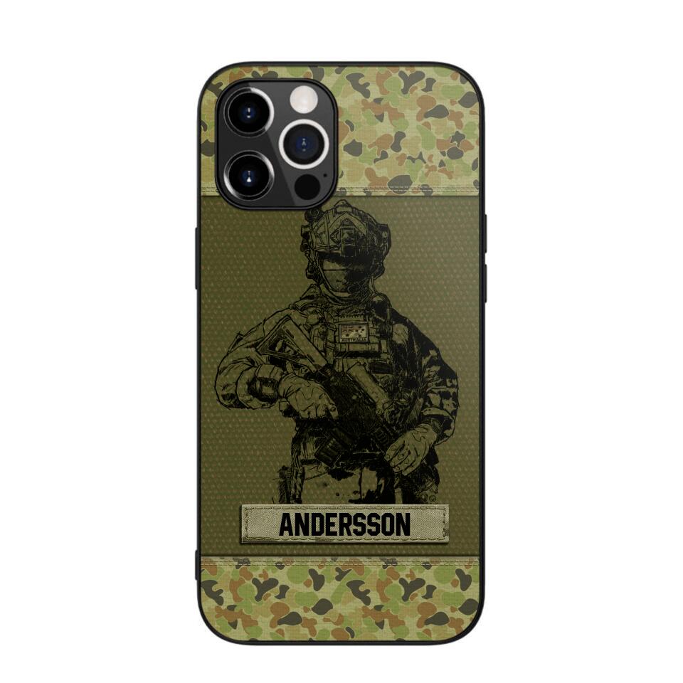 Personalized Australian Soldier Camo Phone Case Printed 22JUL-HC23