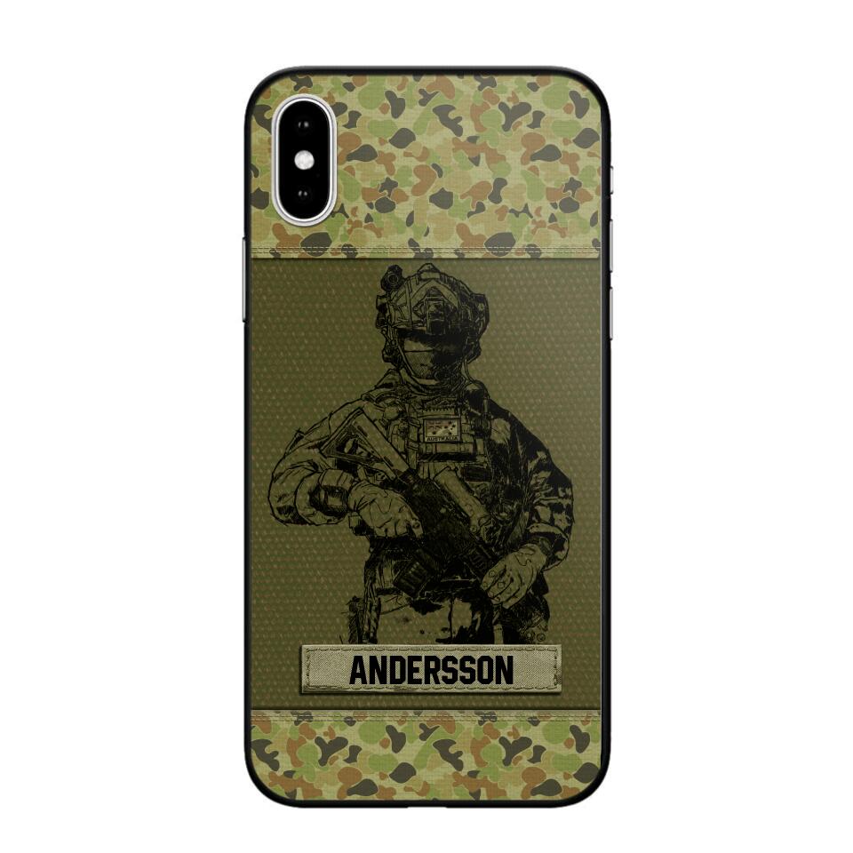 Personalized Australian Soldier Camo Phone Case Printed 22JUL-HC23