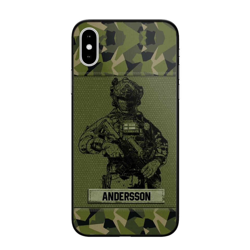 Personalized Swesdish Soldier Camo Phone Case Printed 22JUL-HC23
