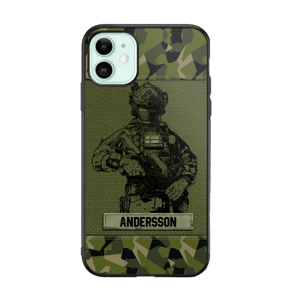 Personalized Swesdish Soldier Camo Phone Case Printed 22JUL-HC23