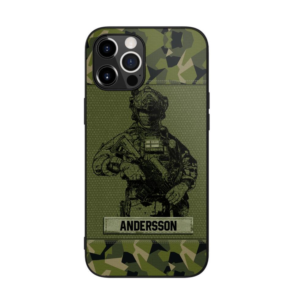 Personalized Swesdish Soldier Camo Phone Case Printed 22JUL-HC23