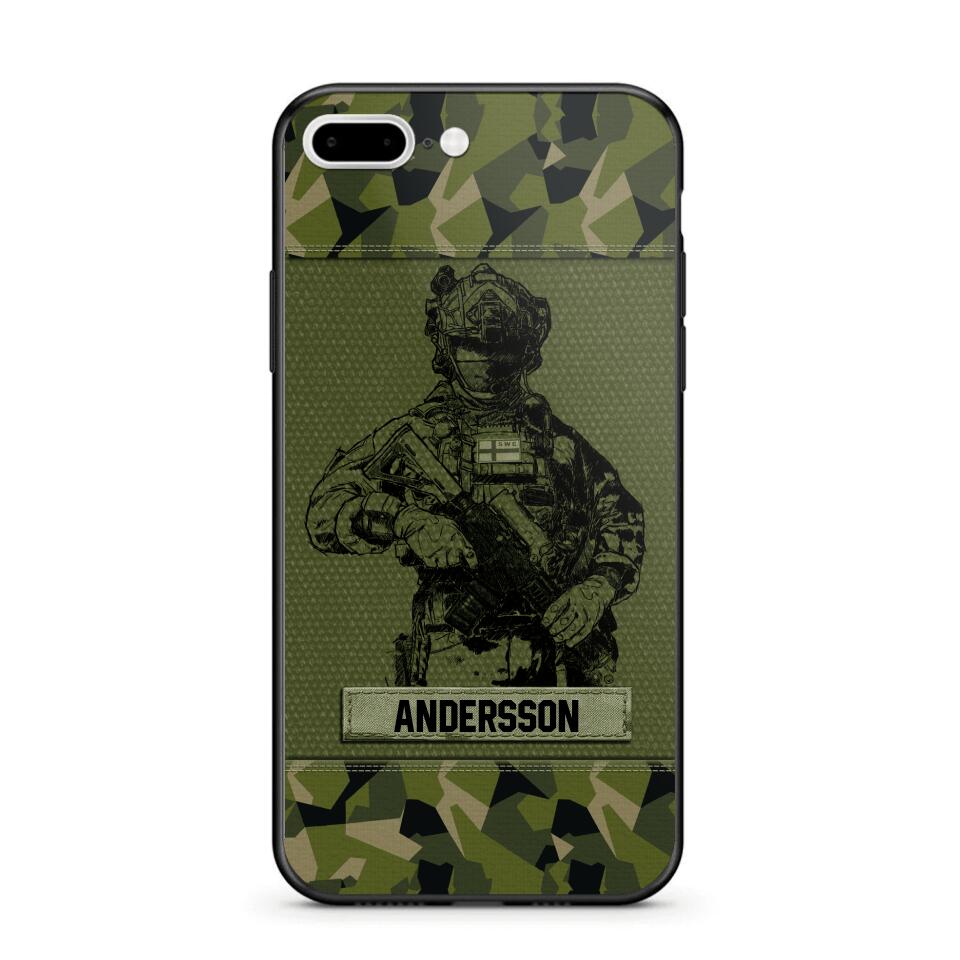 Personalized Swesdish Soldier Camo Phone Case Printed 22JUL-HC23