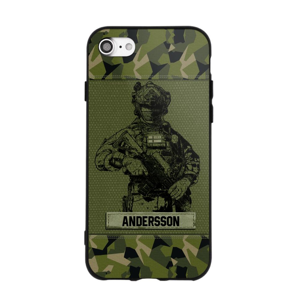 Personalized Swesdish Soldier Camo Phone Case Printed 22JUL-HC23