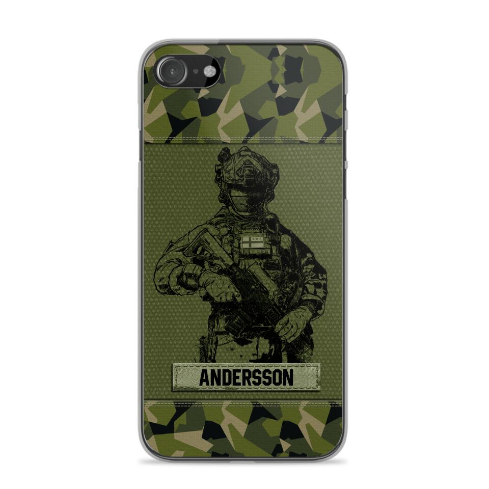 Personalized Swesdish Soldier Camo Phone Case Printed 22JUL-HC23