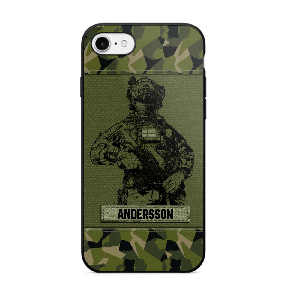 Personalized Swesdish Soldier Camo Phone Case Printed 22JUL-HC23