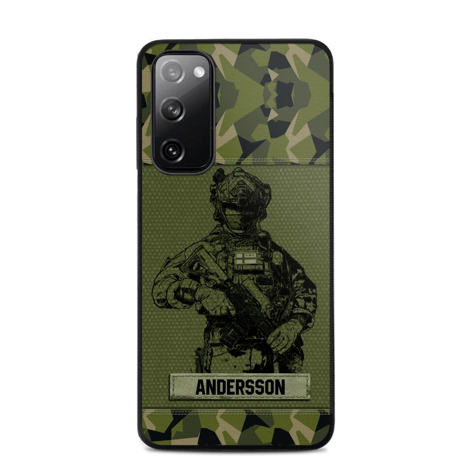 Personalized Swesdish Soldier Camo Phone Case Printed 22JUL-HC23