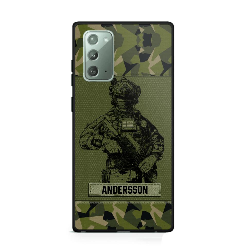 Personalized Swesdish Soldier Camo Phone Case Printed 22JUL-HC23