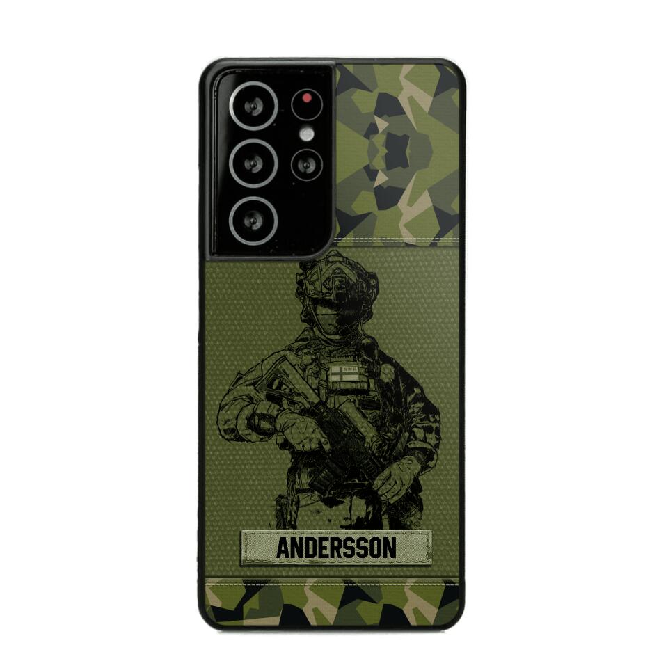 Personalized Swesdish Soldier Camo Phone Case Printed 22JUL-HC23