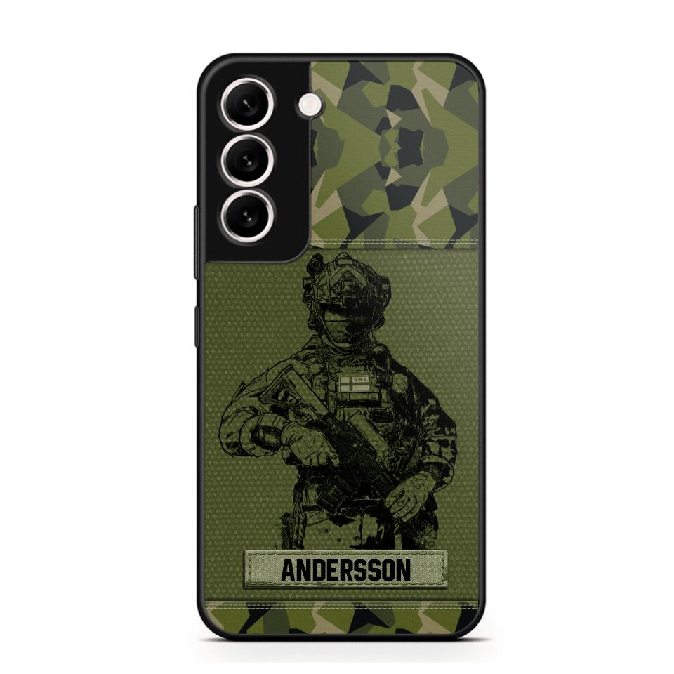Personalized Swesdish Soldier Camo Phone Case Printed 22JUL-HC23
