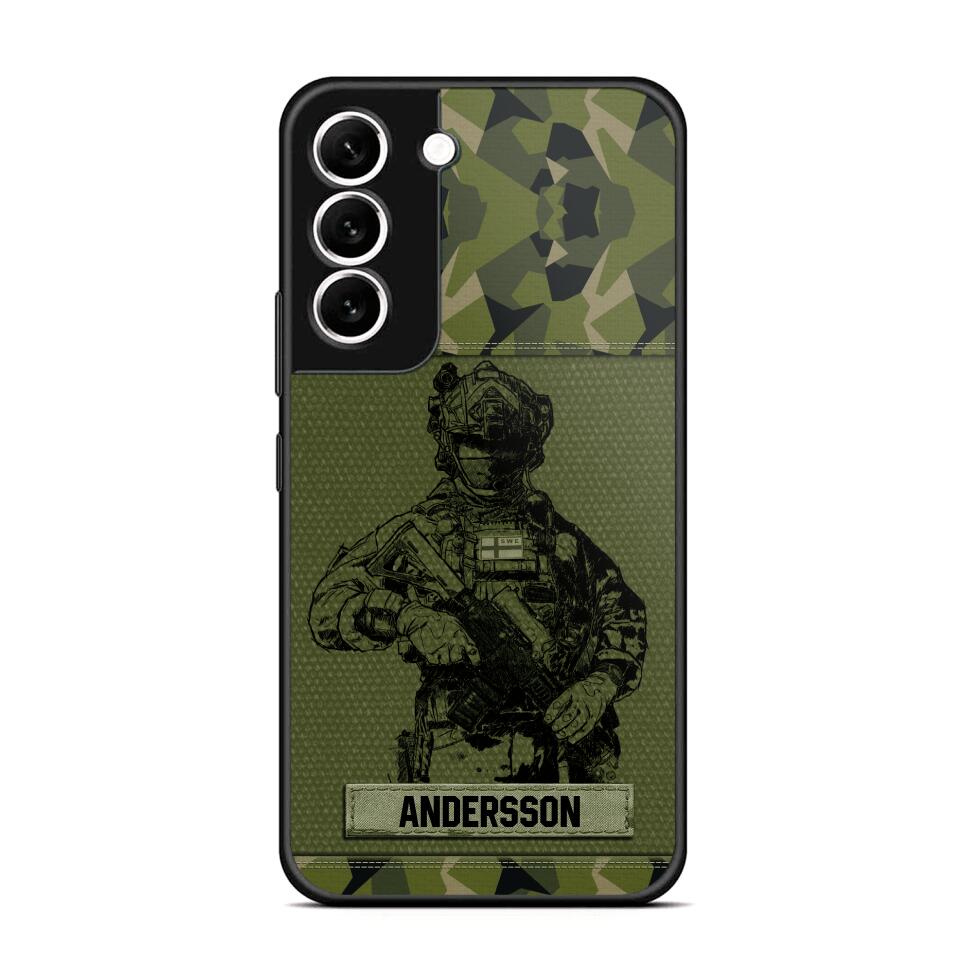 Personalized Swesdish Soldier Camo Phone Case Printed 22JUL-HC23