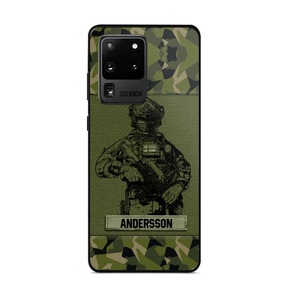 Personalized Swesdish Soldier Camo Phone Case Printed 22JUL-HC23