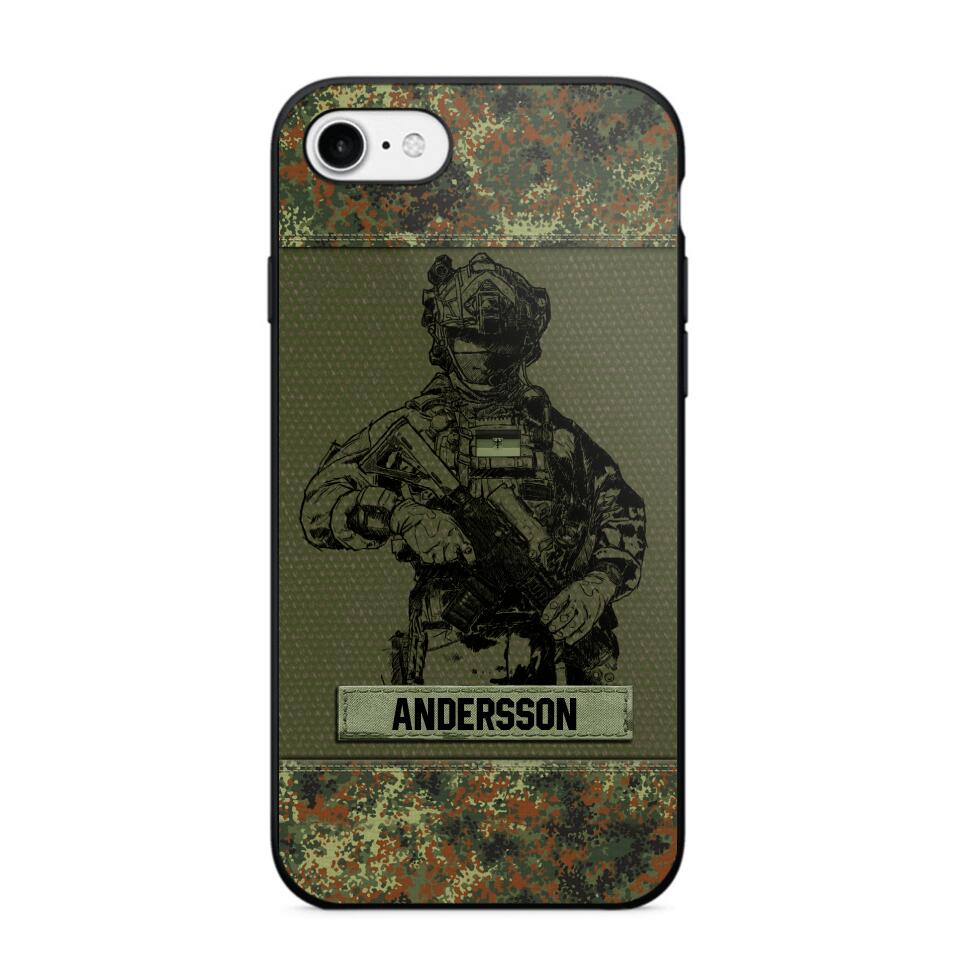 Personalized German Soldier Camo Phone Case Printed 22JUL-HC23