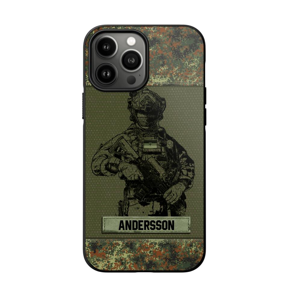 Personalized German Soldier Camo Phone Case Printed 22JUL-HC23