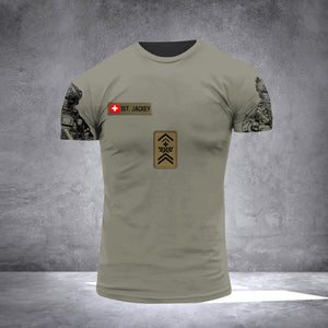 Personalized Swiss Veterans/Soldier Rank Tshirt 3D Printed QTVQ2406