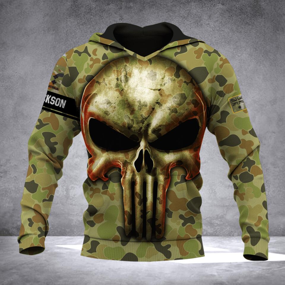 Personalized Australian Veteran/ Solider Camo Sku Tshirt or Hoodie 3D Printed QTDT2406