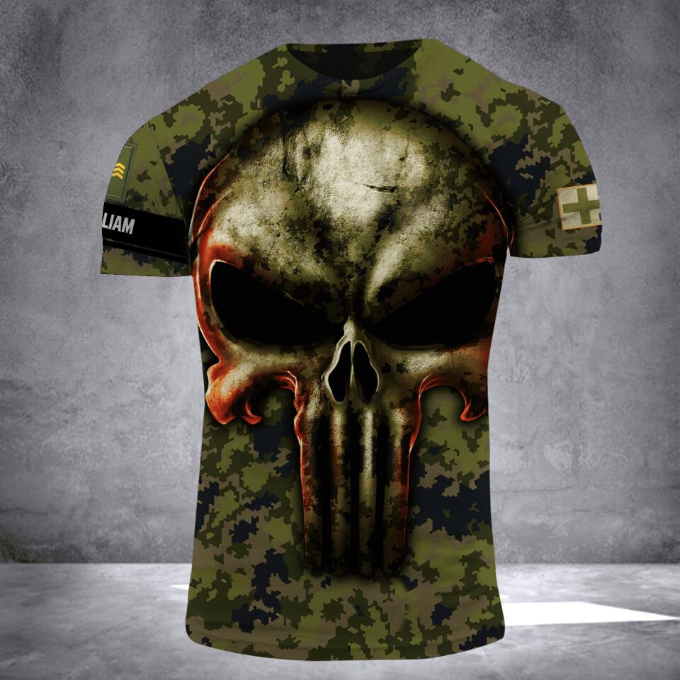 Personalized Finnish Veteran/ Solider Camo Sku Tshirt or Hoodie 3D Printed QTDT2406