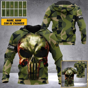 Personalized Sweden Veteran/ Solider Camo Sku Tshirt or Hoodie 3D Printed QTDT2406