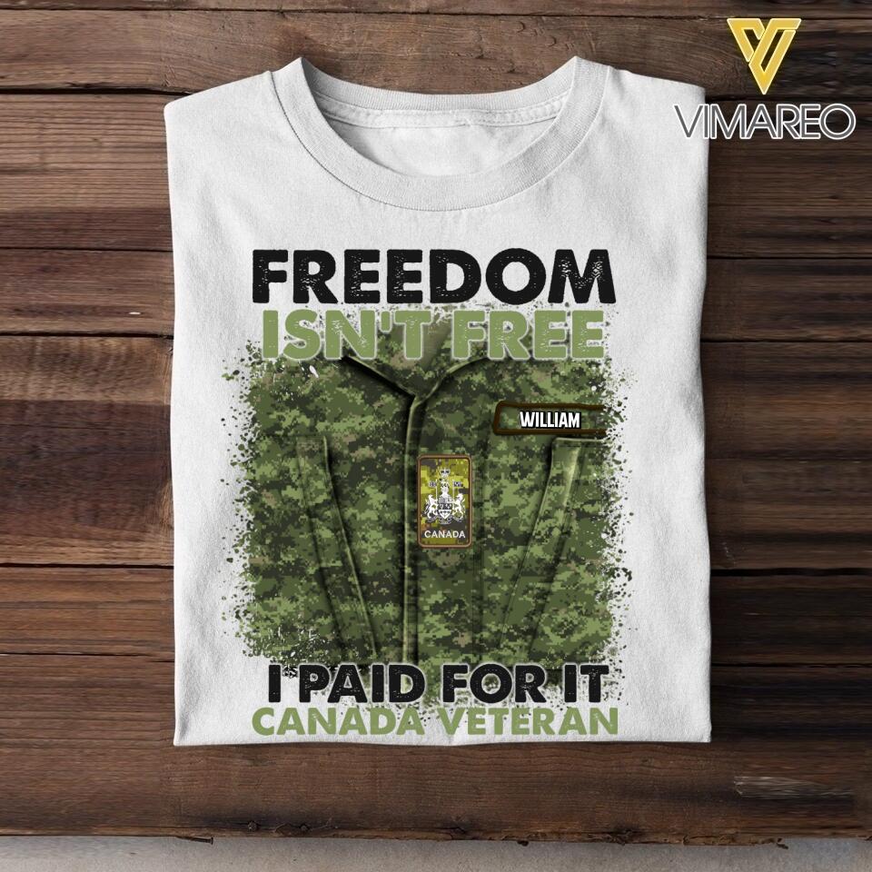 Personalized Canadian Soldier/Veterans Tshirt Printed 22JUL-HC24