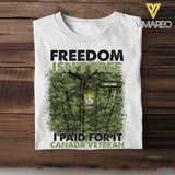 Personalized Canadian Soldier/Veterans Tshirt Printed 22JUL-HC24