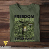 Personalized Canadian Soldier/Veterans Tshirt Printed 22JUL-HC24