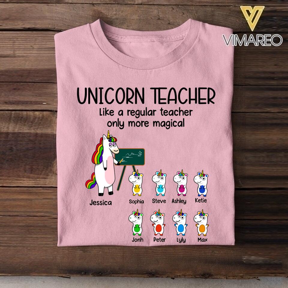 Personalized Unicorn Teacher Tshirt 22JUL-DT24
