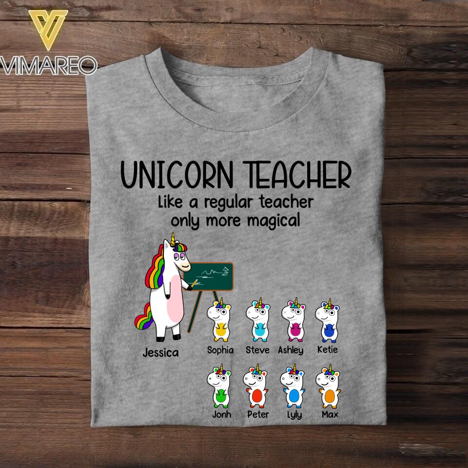 Personalized Unicorn Teacher Tshirt 22JUL-DT24
