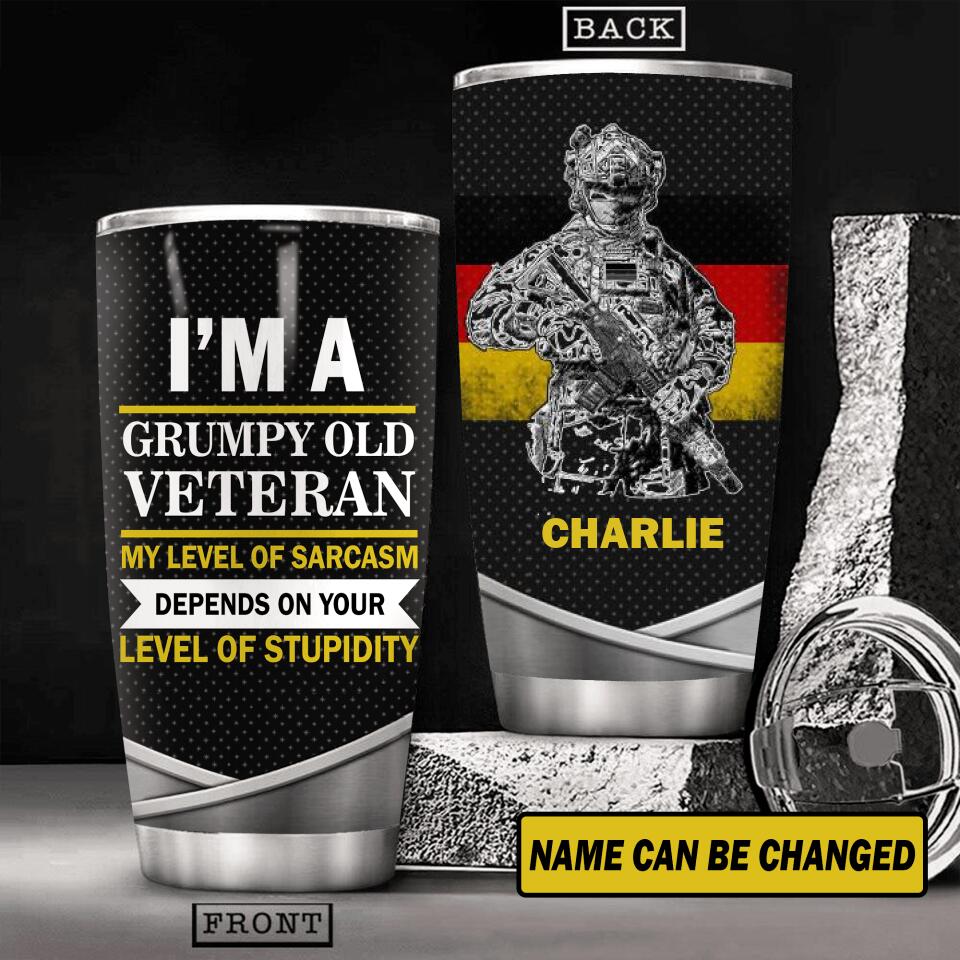 Personalized German Veteans/Soldier Tumbler Printed 22JUL-HY27