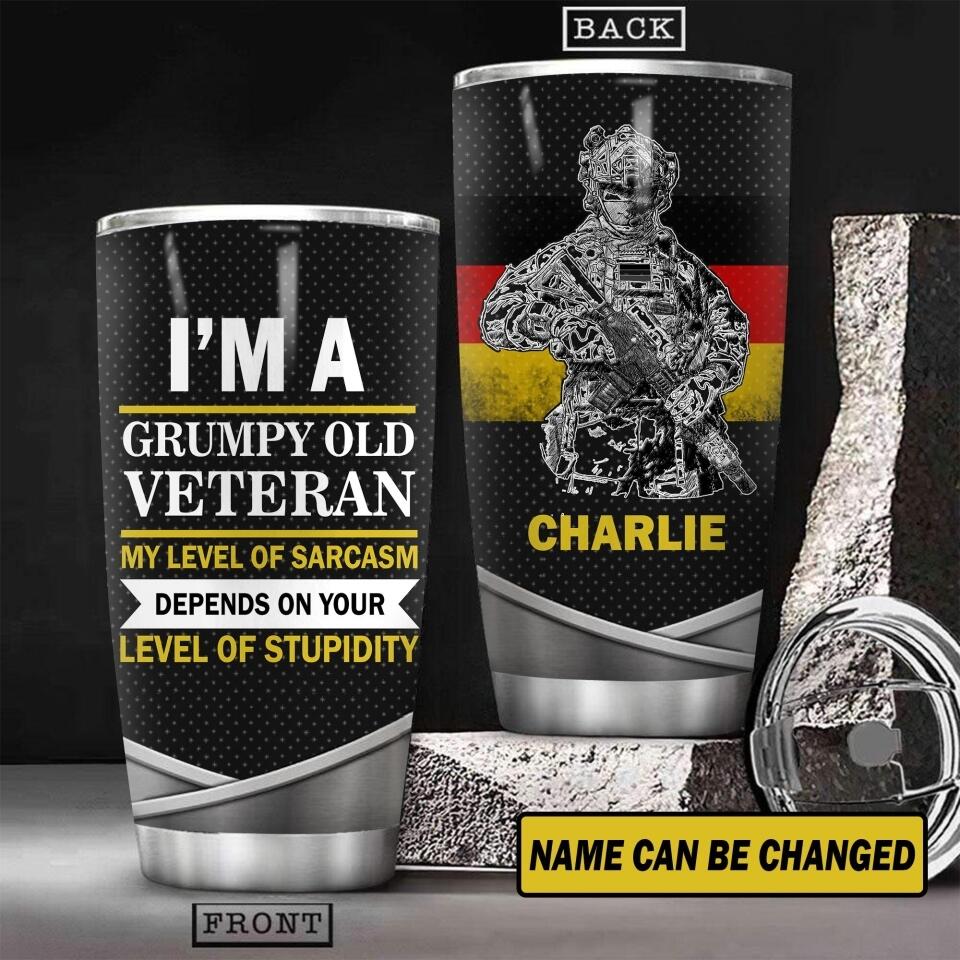 Personalized German Veteans/Soldier Tumbler Printed 22JUL-HY27