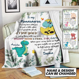 Personalized To My Mamasaurus I Love You Kid Name Quilt Blanket Printed QTHC2706