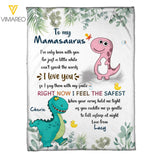Personalized To My Mamasaurus I Love You Kid Name Quilt Blanket Printed QTHC2706