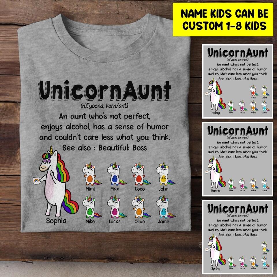 Personalized Unicorn Aunt And Kid Tshirt Printed 22JUL-HY27