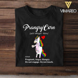 Personalized PrangryCorn Pregnant Angry Hungry Unicorn Tshirt Printed QTDT2806