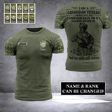 Personalized Canadian Veterans/Soldier Tshirt 3D Printed 22JUL-HC28