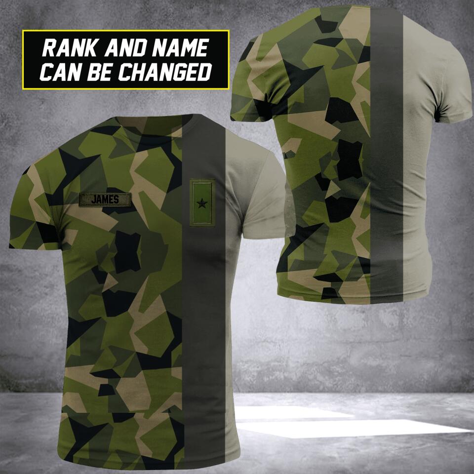 Personalized Swedish Veterans/Soldier Tshirt 3D Printed 22JUL-HY28
