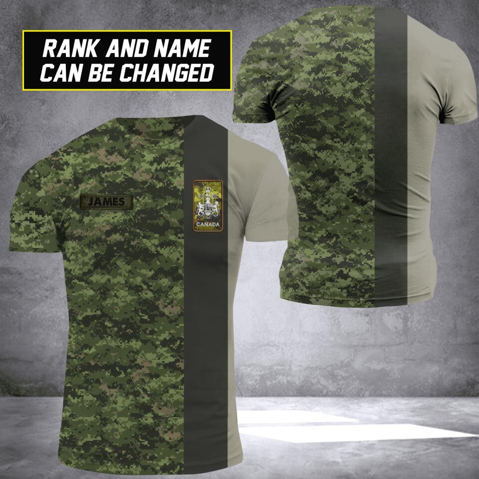 Personalized Canadian Veterans/Soldier Tshirt 3D Printed 22JUL-HY28