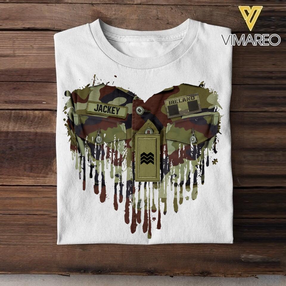 Personalized Irish Soldier/Veterans Tshirt Printed 22JUL-HQ29