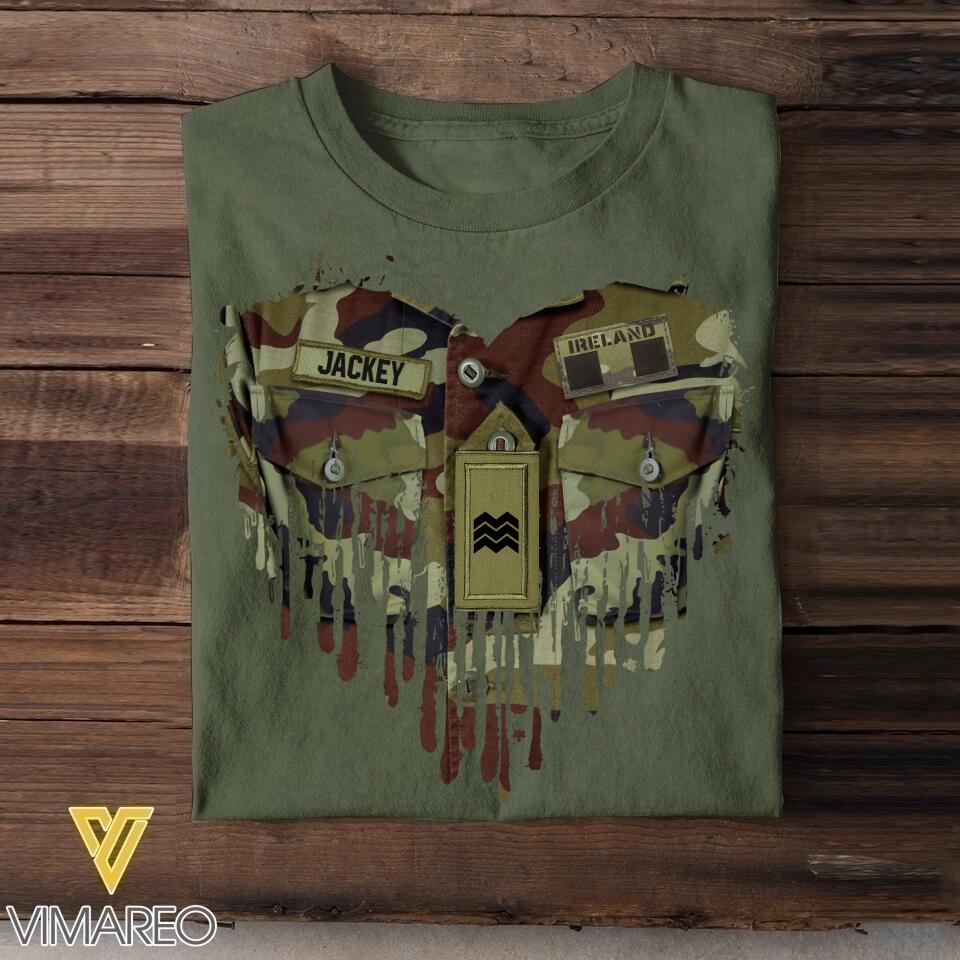Personalized Irish Soldier/Veterans Tshirt Printed 22JUL-HQ29