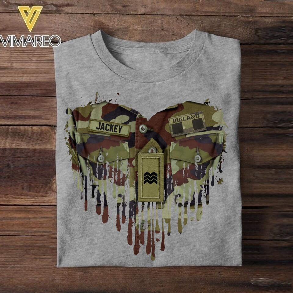 Personalized Irish Soldier/Veterans Tshirt Printed 22JUL-HQ29