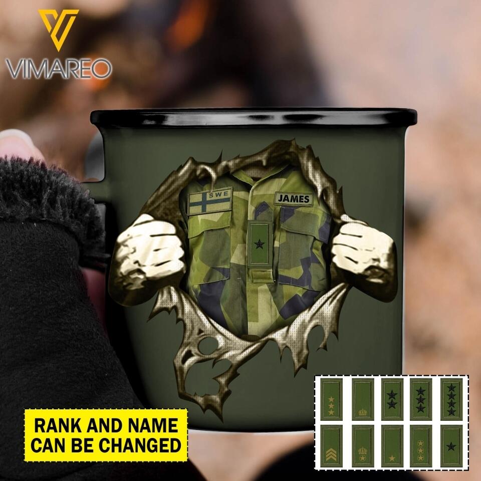 Personalized Swedish Veterans/Soldier Steel Mug 12Oz Printed 22JUL-HY29