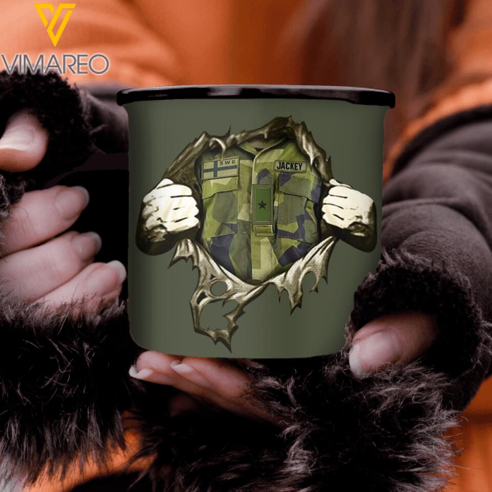 Personalized Swedish Veterans/Soldier Steel Mug 12Oz Printed 22JUL-HY29