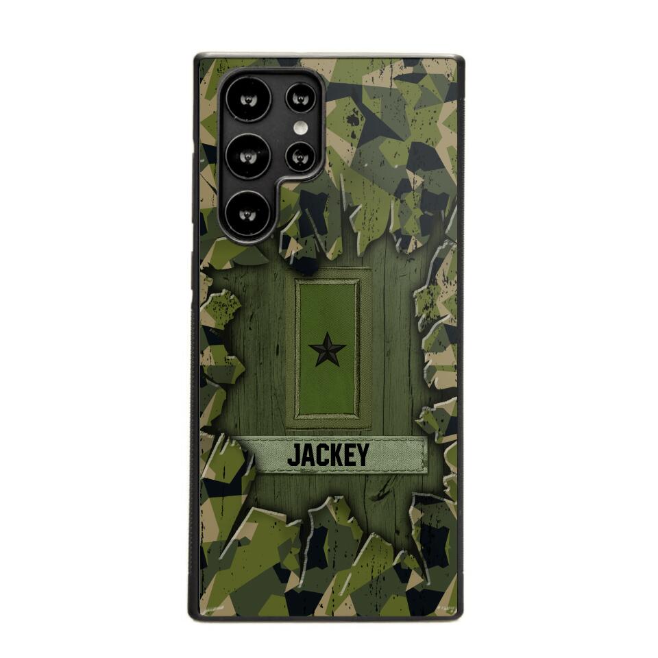 Personalized Swedish Soldier Camo Phone Case Printed 22JUL-DT30