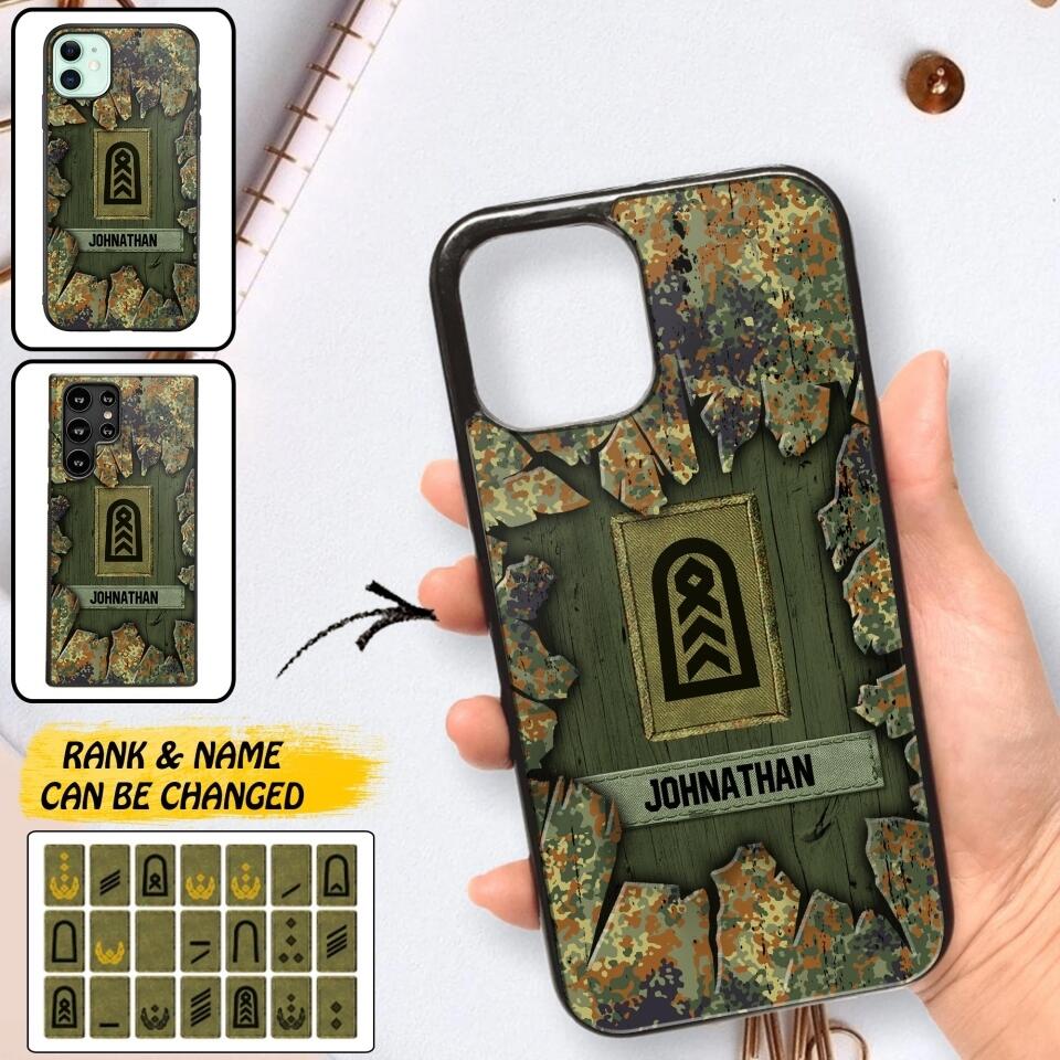 Personalized German Soldier Camo Phone Case Printed 22JUL-DT30