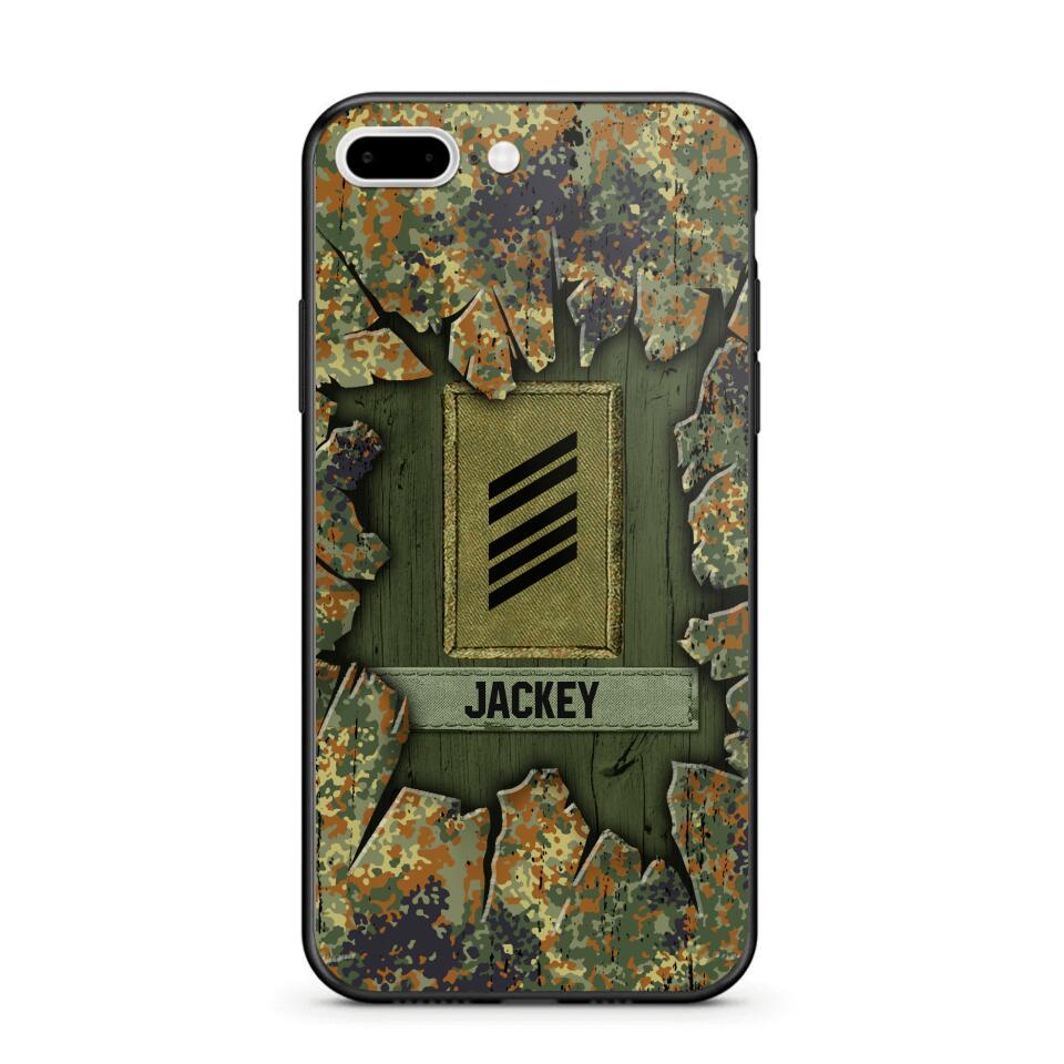 Personalized German Soldier Camo Phone Case Printed 22JUL-DT30